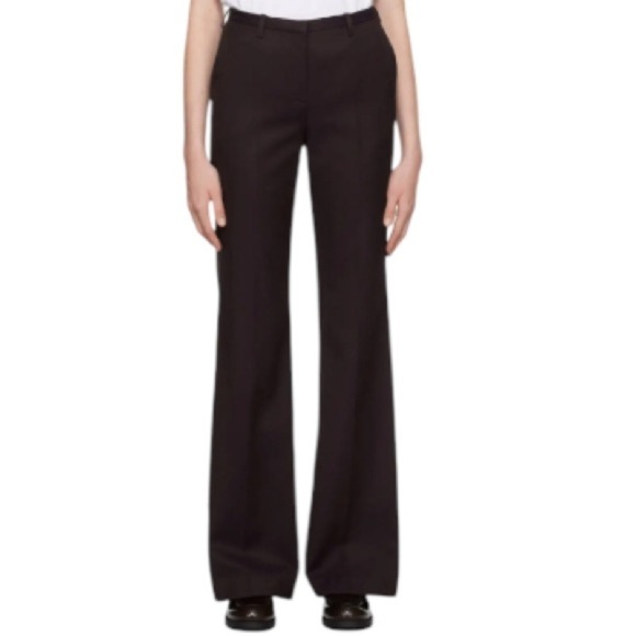 The Frankie Shop NWT Lyra Flared Pants Trousers High Rise Dark Plum Wool Blend - Picture 6 of 12